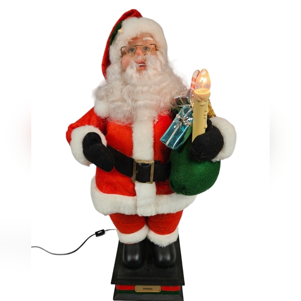 Vintage 90s Crestone Productions Christmas Santa Claus Animated Figure‎ w Light